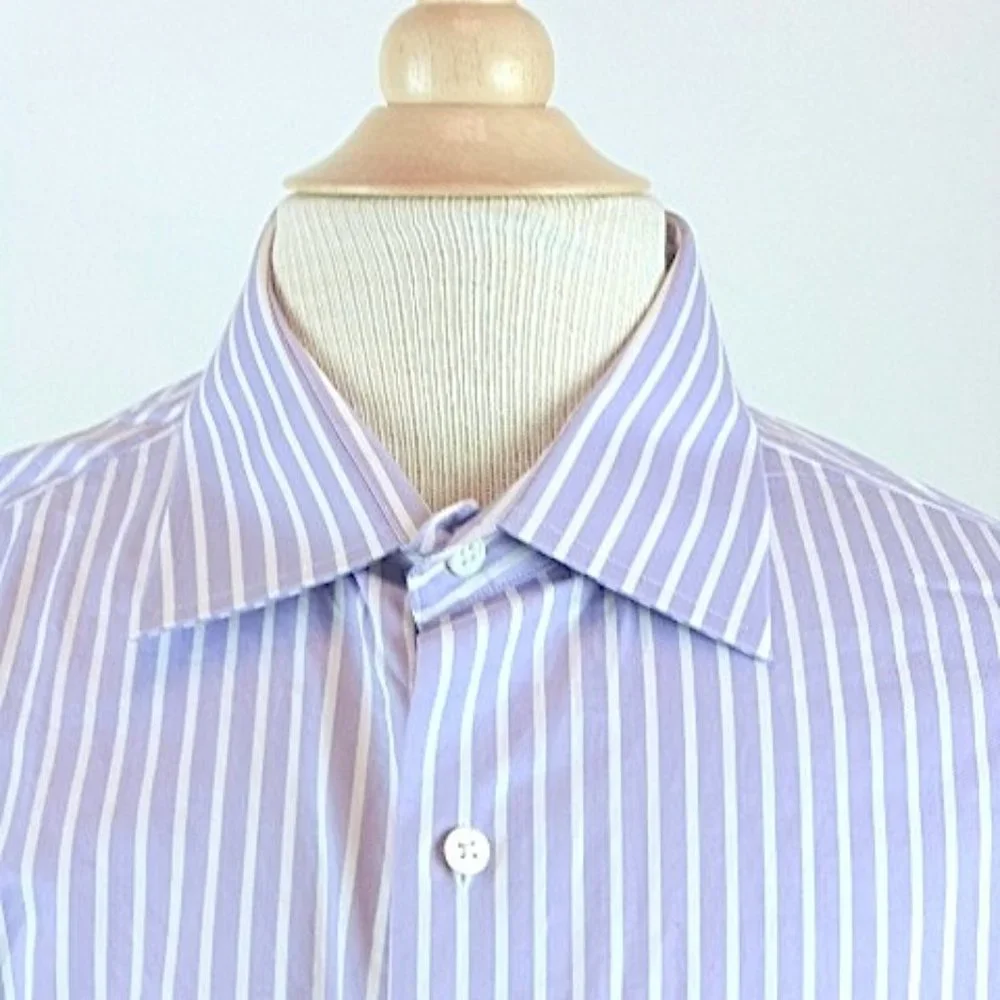 Banana Republic purple white stripe dress shirt L